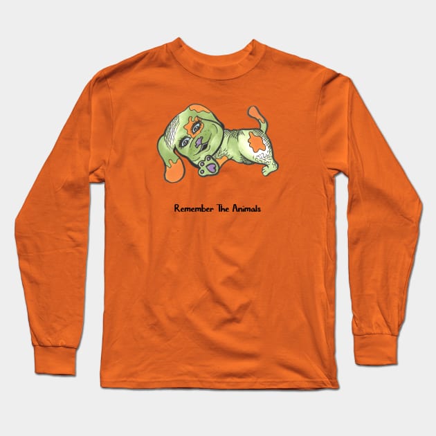 Remember The Animals Funny Dog Beagle T-Shirt (Animal Shelter & Rescue) Long Sleeve T-Shirt by Olloway